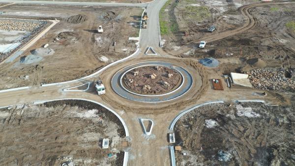 Roundabout being built